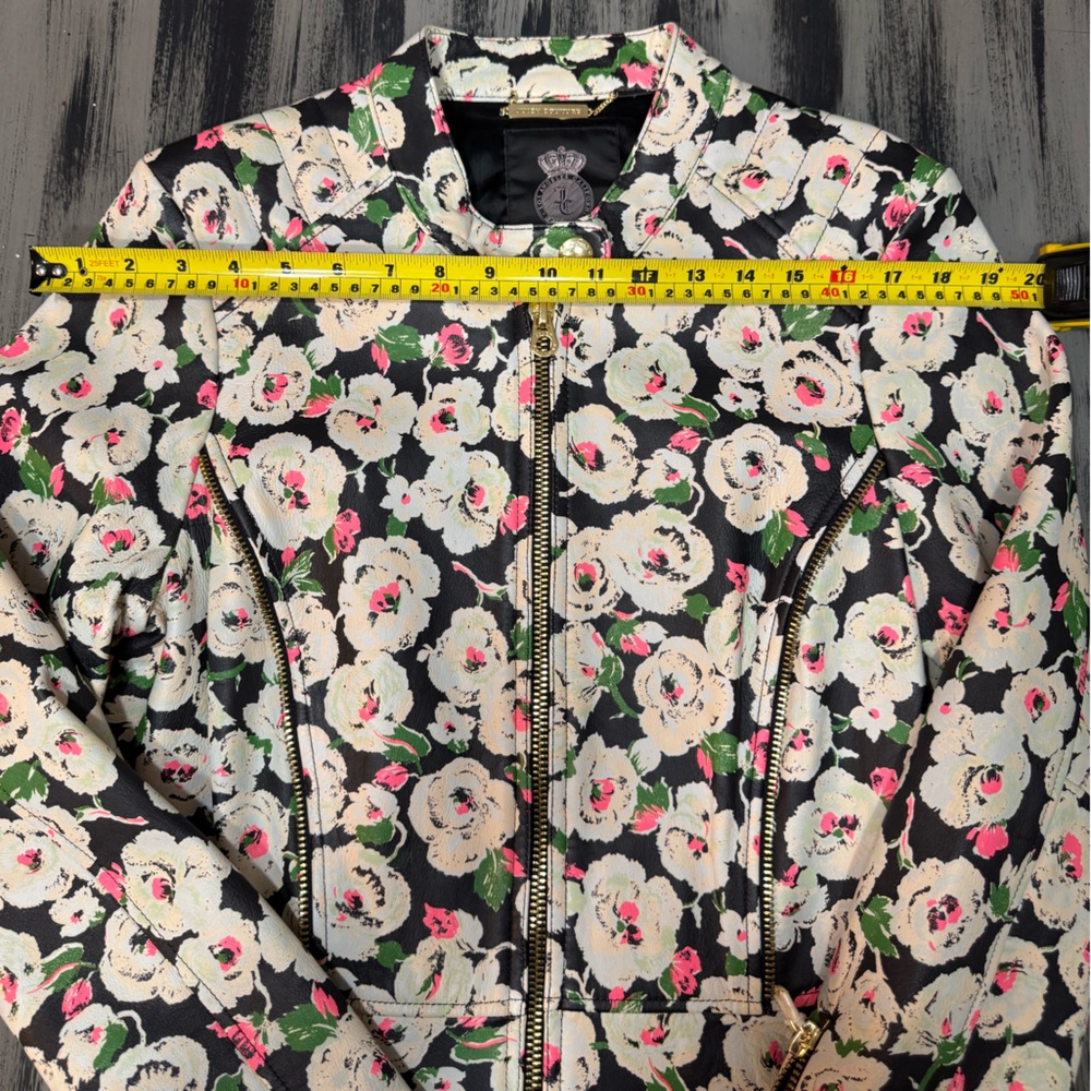 Vintage Y2K Juicy Couture “Covent Garden” Edgy Floral Leather Jacket - Picture 11 of 16